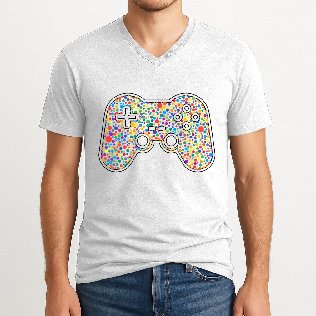 Video Game Controller Make Your Mark International Dot Day V-Neck T-Shirt