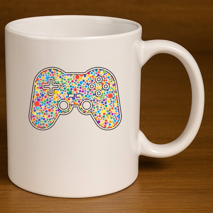 Video Game Controller Make Your Mark International Dot Day 11oz C Handle Ceramic Mug