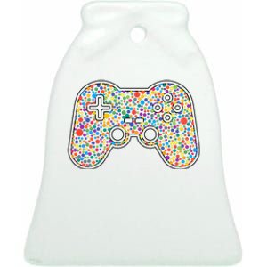 Video Game Controller Make Your Mark International Dot Day Ceramic Bell Ornament