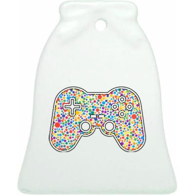 Video Game Controller Make Your Mark International Dot Day Ceramic Bell Ornament