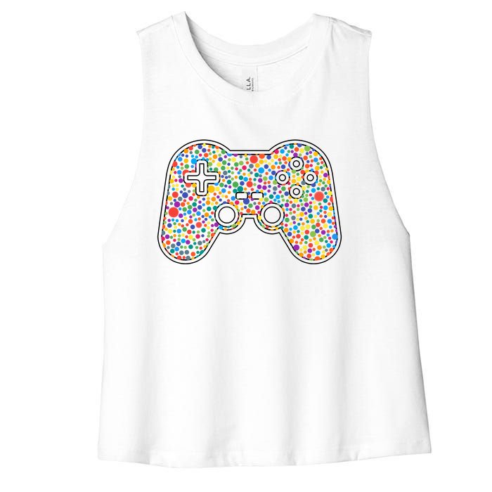 Video Game Controller Make Your Mark International Dot Day Women's Racerback Cropped Tank