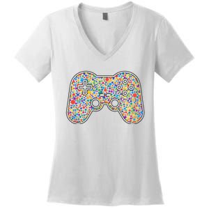 Video Game Controller Make Your Mark International Dot Day Women's V-Neck T-Shirt