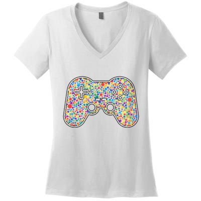 Video Game Controller Make Your Mark International Dot Day Women's V-Neck T-Shirt