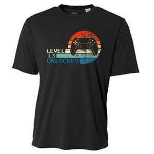 Video Game Controller Unlocked Level 13 Birthday Boy Cooling Performance Crew T-Shirt