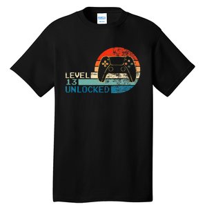 Video Game Controller Unlocked Level 13 Birthday Boy Tall T-Shirt