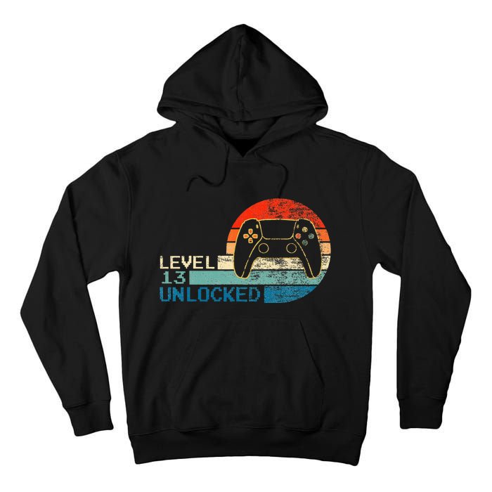 Video Game Controller Unlocked Level 13 Birthday Boy Tall Hoodie