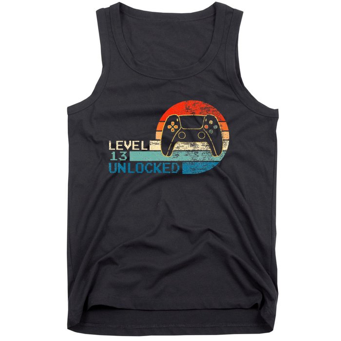 Video Game Controller Unlocked Level 13 Birthday Boy Tank Top