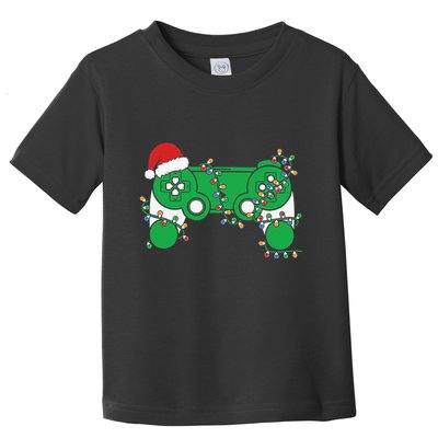Video Game Controller Christmas Santa Hat Gamer Toddler T-Shirt