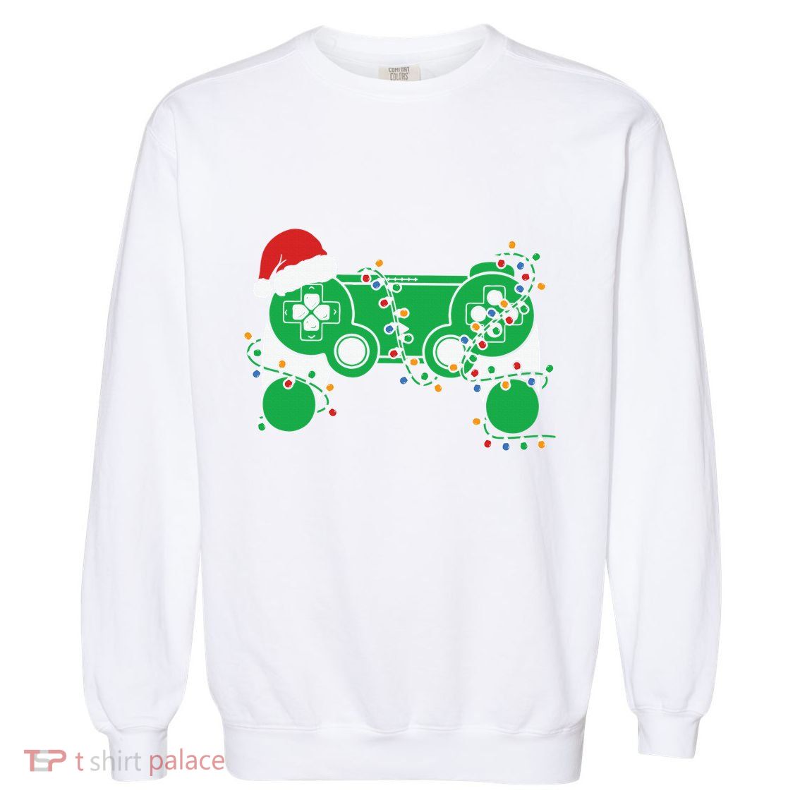 Video Game Controller Christmas Santa Hat Gamer Garment-Dyed Sweatshirt