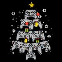 Video Game Controller Christmas Tree Xmas N Cute Gift Cooling Performance Long Sleeve Crew