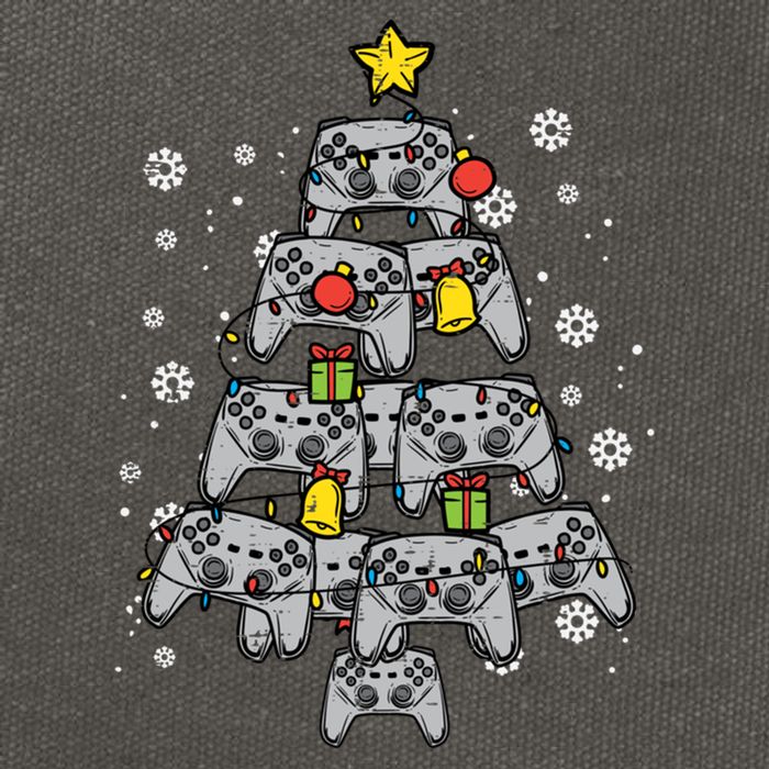 Video Game Controller Christmas Tree Xmas N Cute Gift Cotton Canvas Backpack