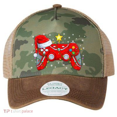 Video Game Controller Christmas Santa Hat Gamer Xmas Legacy Tie Dye Trucker Hat