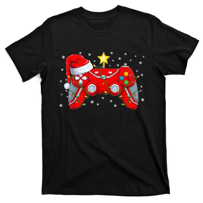 Video Game Controller Christmas Santa Hat Gamer Xmas T-Shirt