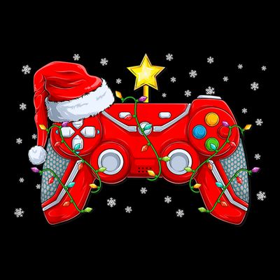 Video Game Controller Christmas Santa Hat Gamer Xmas T-Shirt