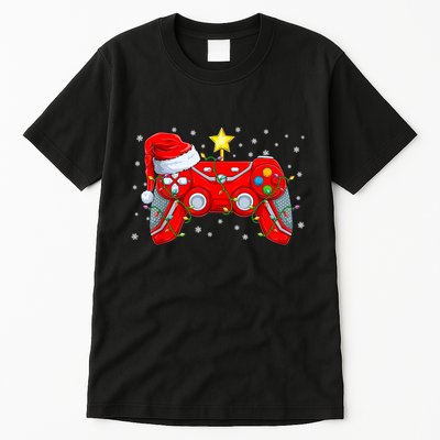 Video Game Controller Christmas Santa Hat Gamer Xmas Tall T-Shirt