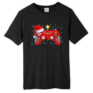 Video Game Controller Christmas Santa Hat Gamer Xmas Tall Fusion ChromaSoft Performance T-Shirt