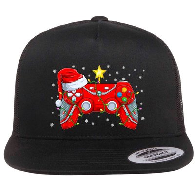 Video Game Controller Christmas Santa Hat Gamer Xmas Flatbill Hat