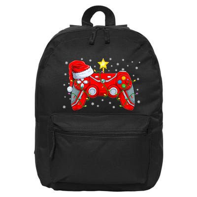 Video Game Controller Christmas Santa Hat Gamer Xmas 16 in Basic Backpack