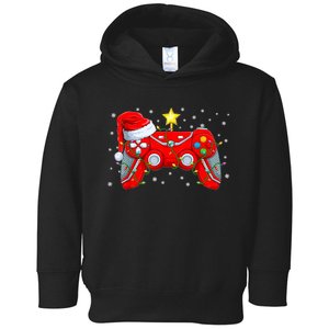 Video Game Controller Christmas Santa Hat Gamer Xmas Toddler Hoodie