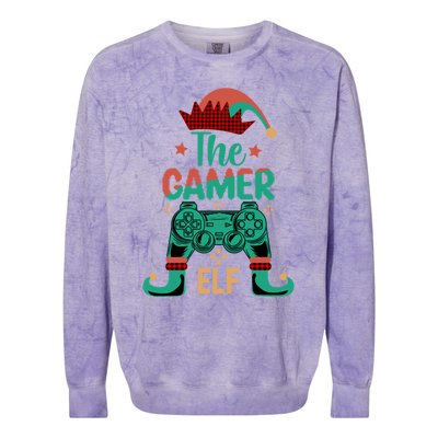 Video Game Controller Christmas Santa Elf Gamer Cool Gift Colorblast Crewneck Sweatshirt