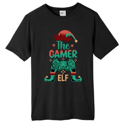 Video Game Controller Christmas Santa Elf Gamer Cool Gift Tall Fusion ChromaSoft Performance T-Shirt