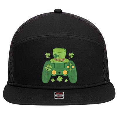 Video Game Controller Irish Gamer b.o.y.s Happy St Patricks Day 7 Panel Mesh Trucker Snapback Hat