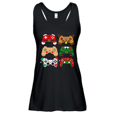 Video Game Controller Christmas Santa Hat Gamer Ladies Essential Flowy Tank