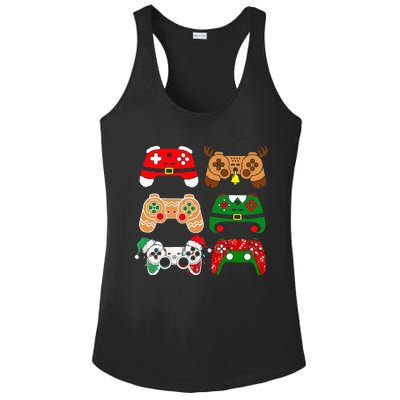 Video Game Controller Christmas Santa Hat Gamer Ladies PosiCharge Competitor Racerback Tank