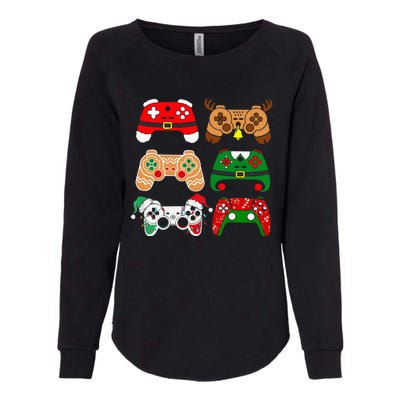 Video Game Controller Christmas Santa Hat Gamer Womens California Wash Sweatshirt