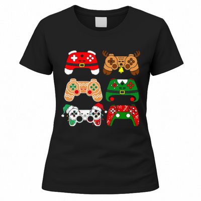 Video Game Controller Christmas Santa Hat Gamer Women's T-Shirt