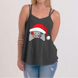 Video Game Controller Christmas Santa Hat Gamer Women's Strappy Tank