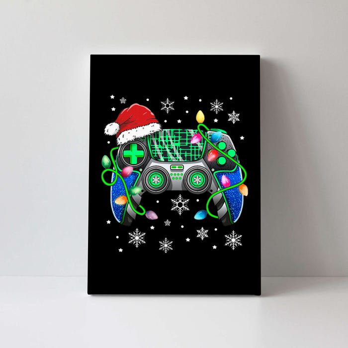 Video Game Controller Christmas Santa Hat Gamer Canvas