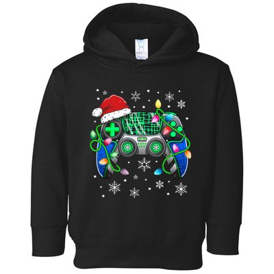 Video Game Controller Christmas Santa Hat Gamer Toddler Hoodie