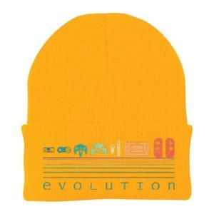 Video Game Controller Evolution 80s 90s Retro Gaming Gamer Gift Knit Cap Winter Beanie