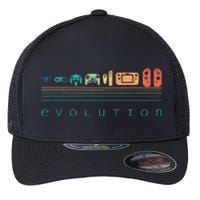 Video Game Controller Evolution 80s 90s Retro Gaming Gamer Gift Flexfit Unipanel Trucker Cap