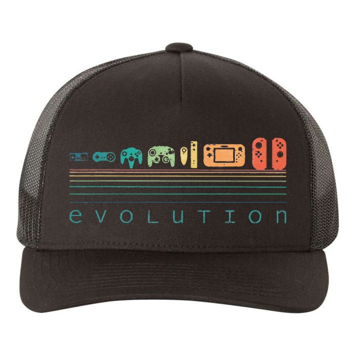 Video Game Controller Evolution 80s 90s Retro Gaming Gamer Gift Yupoong Adult 5-Panel Trucker Hat