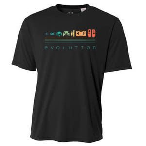 Video Game Controller Evolution 80s 90s Retro Gaming Gamer Gift Cooling Performance Crew T-Shirt