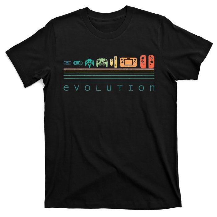 Video Game Controller Evolution 80s 90s Retro Gaming Gamer Gift T-Shirt