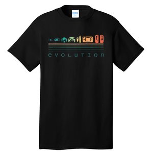 Video Game Controller Evolution 80s 90s Retro Gaming Gamer Gift Tall T-Shirt