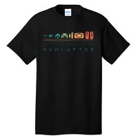 Video Game Controller Evolution 80s 90s Retro Gaming Gamer Gift Tall T-Shirt