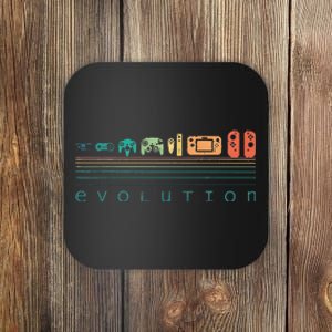 Video Game Controller Evolution 80s 90s Retro Gaming Gamer Gift Coaster