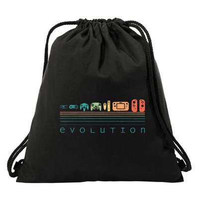 Video Game Controller Evolution 80s 90s Retro Gaming Gamer Gift Drawstring Bag