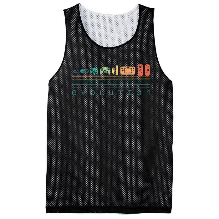 Video Game Controller Evolution 80s 90s Retro Gaming Gamer Gift Mesh Reversible Basketball Jersey Tank