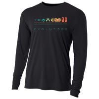 Video Game Controller Evolution 80s 90s Retro Gaming Gamer Gift Cooling Performance Long Sleeve Crew