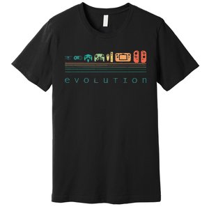 Video Game Controller Evolution 80s 90s Retro Gaming Gamer Gift Premium T-Shirt