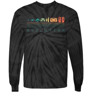 Video Game Controller Evolution 80s 90s Retro Gaming Gamer Gift Tie-Dye Long Sleeve Shirt