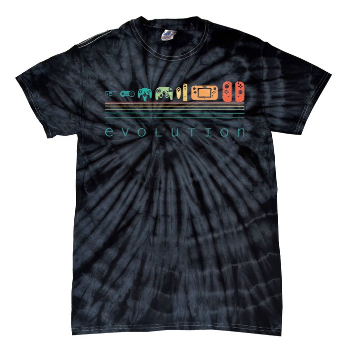 Video Game Controller Evolution 80s 90s Retro Gaming Gamer Gift Tie-Dye T-Shirt