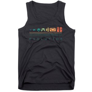 Video Game Controller Evolution 80s 90s Retro Gaming Gamer Gift Tank Top