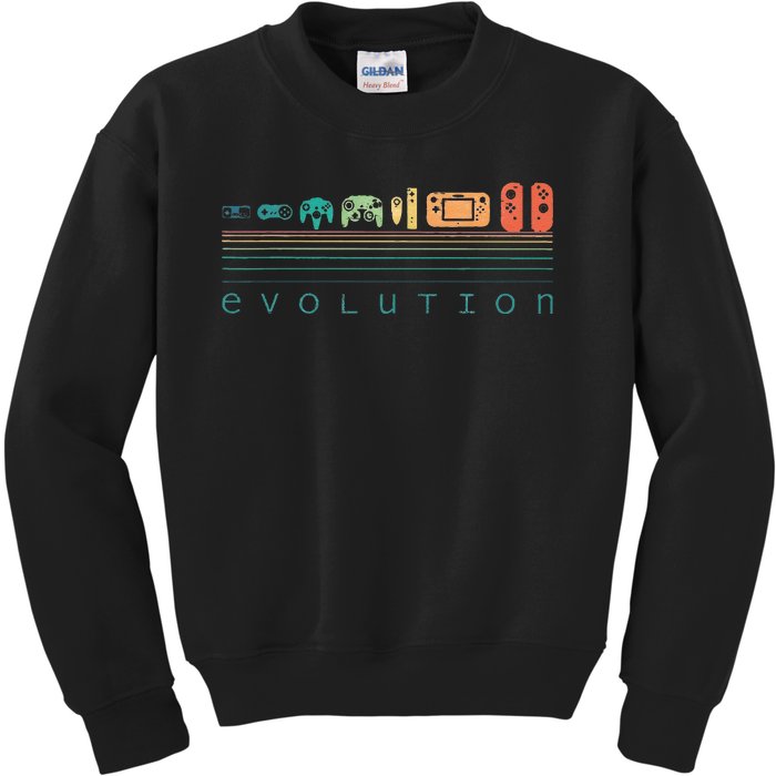 Video Game Controller Evolution 80s 90s Retro Gaming Gamer Gift Kids Sweatshirt