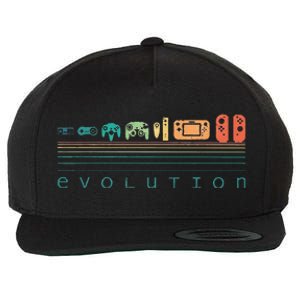 Video Game Controller Evolution 80s 90s Retro Gaming Gamer Gift Wool Snapback Cap